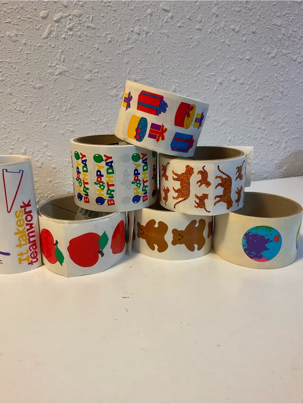 Lot of Vintage Mrs Grossman Sticker Roll Birthday Stickers Scrapbook Crafts